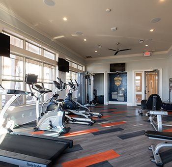 Fitness center with treadmill & other exercise machines
