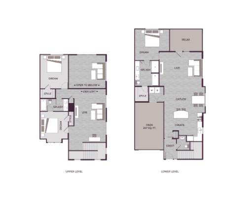 Peak Suites Cary The Aster 3 bed 2.5 bath 2103 square feet floor plan
