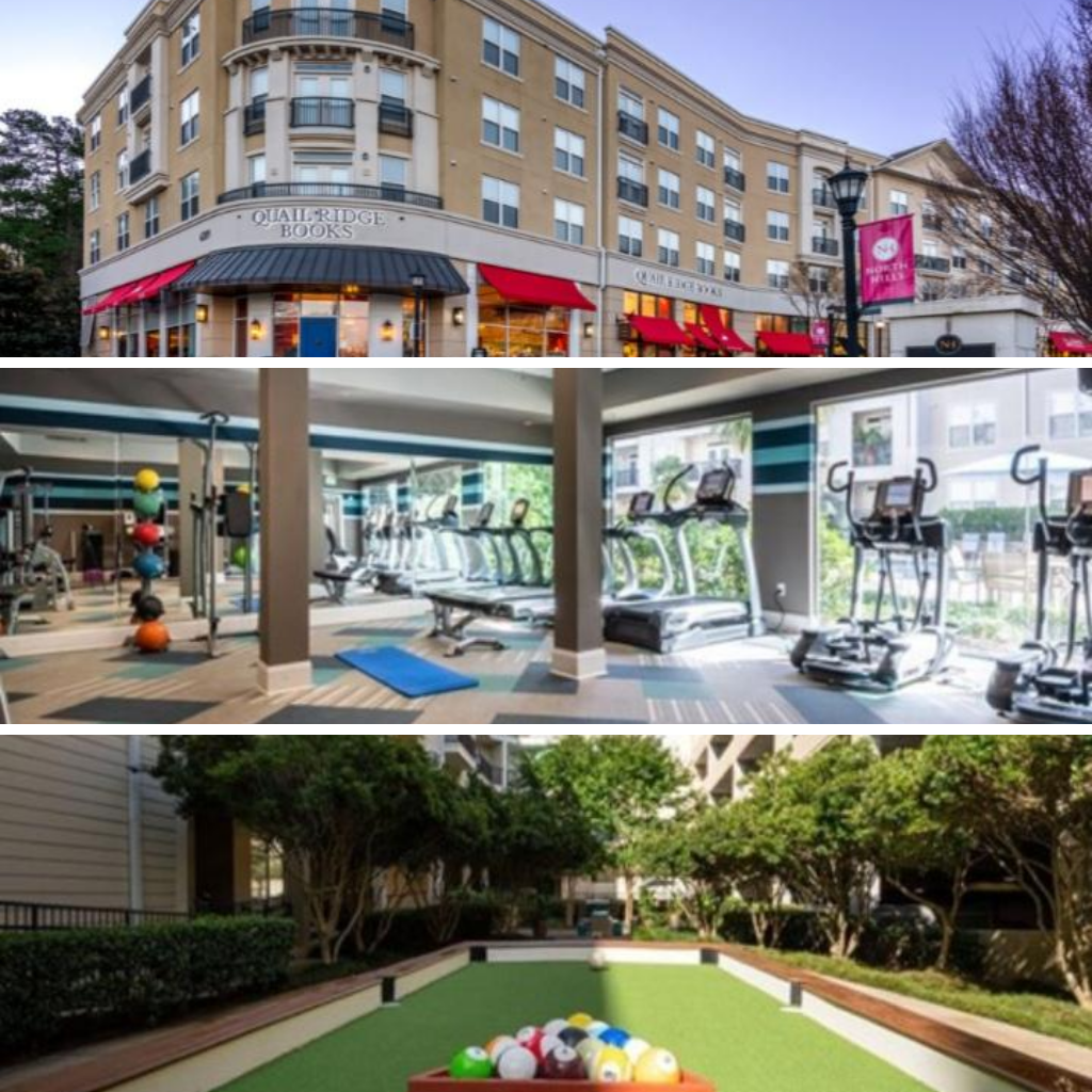 Peak Suites Raleigh Alexan North Hills Quail Ridge Bookstore Gym Outdoor Pool Table